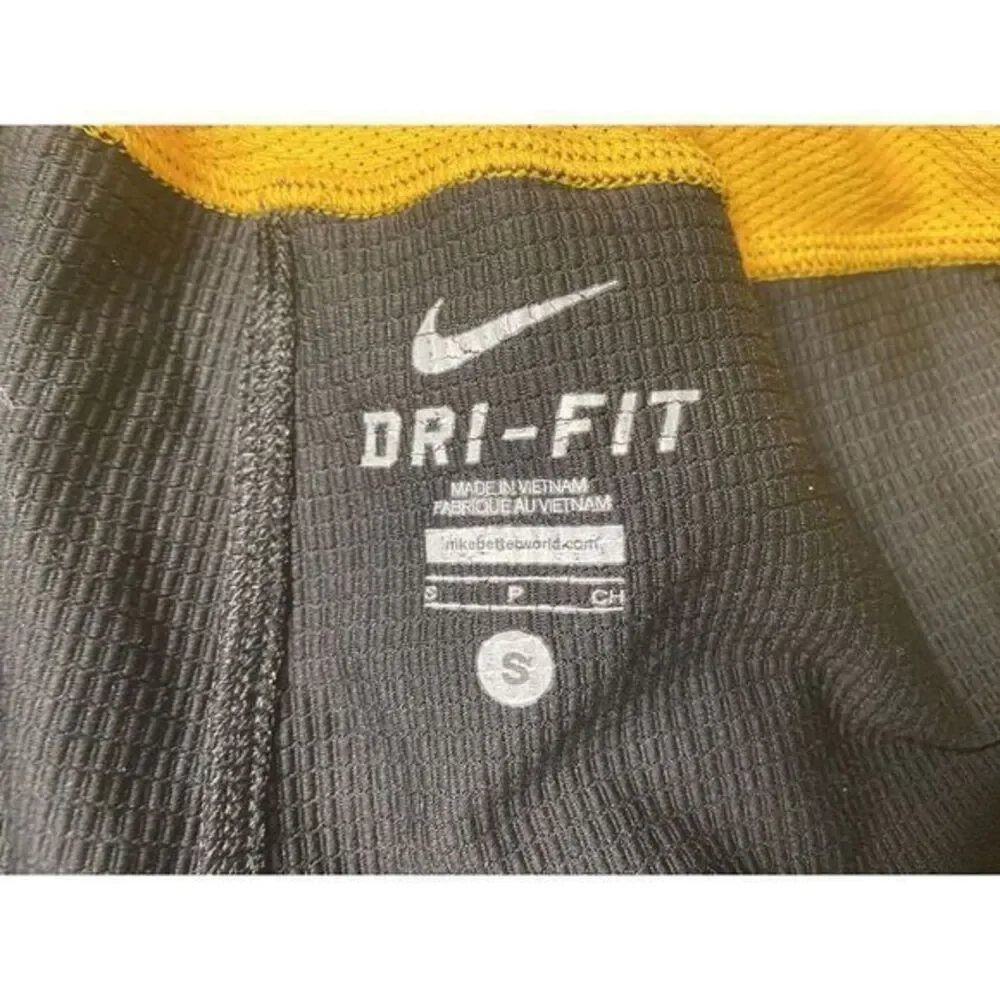 Nike Dri-Fit Athletic Football Shorts Mens S Black Yellow‎ Training Basketball
